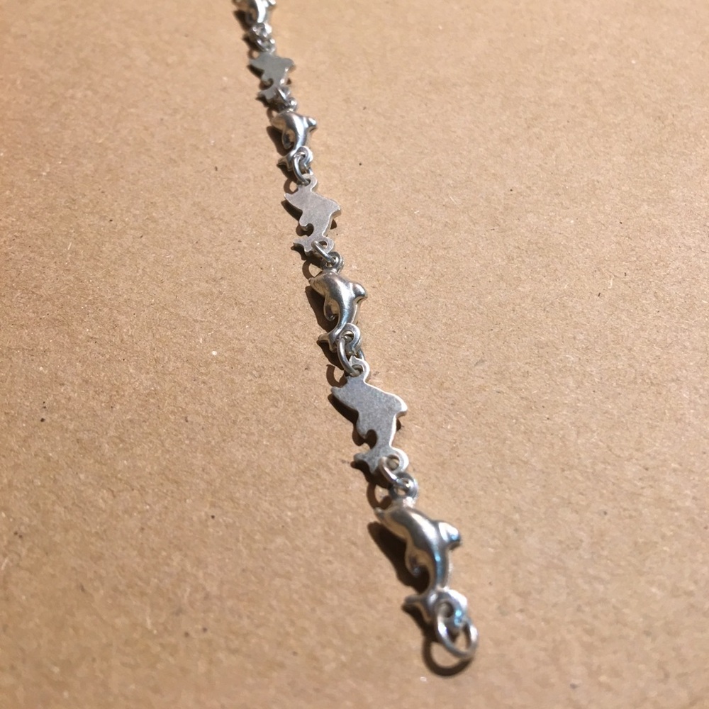 COPY - Sterling silver dolphin bracelet.